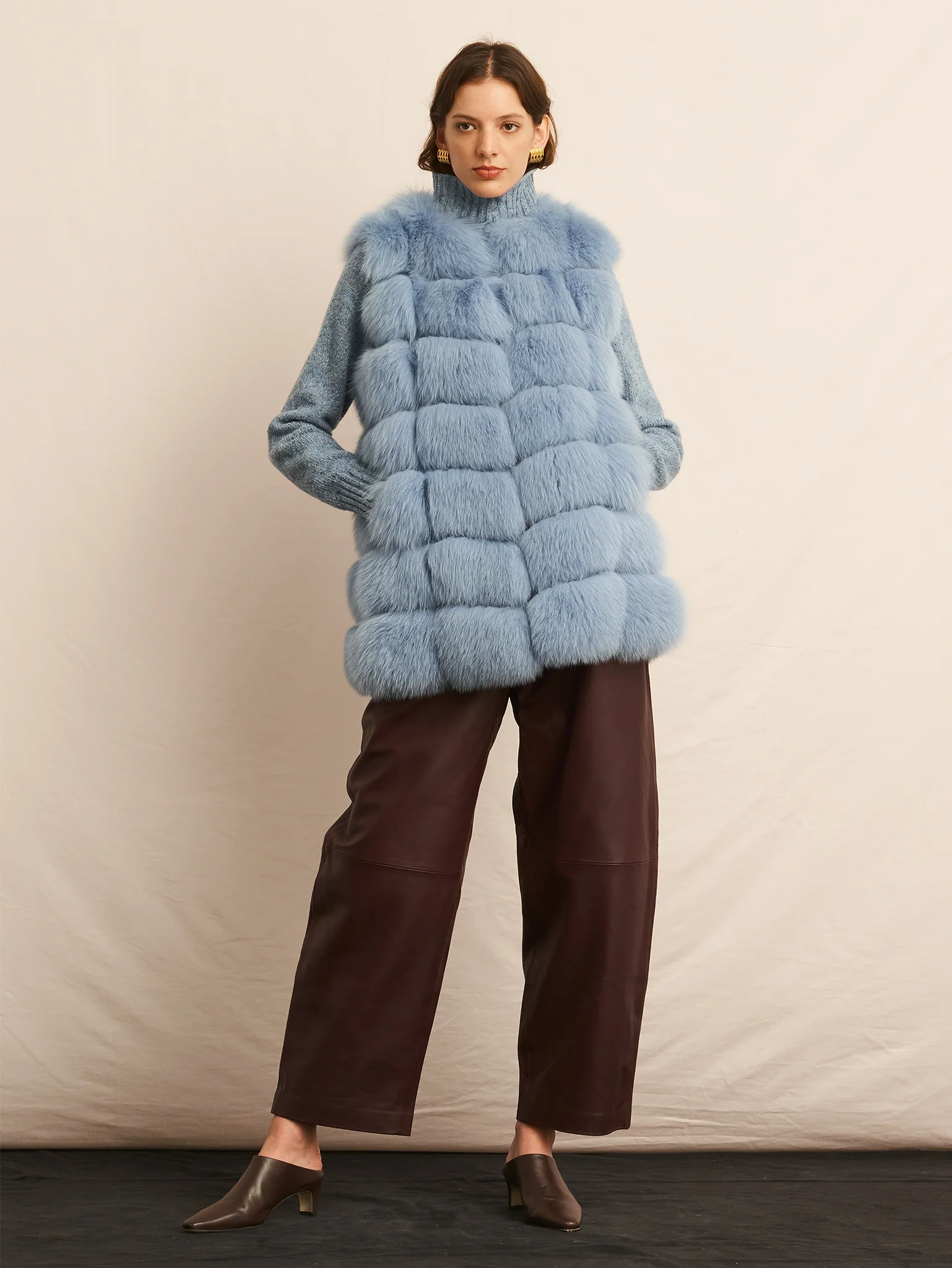 The Lynne Fox Fur and Suede Vest - Image 2