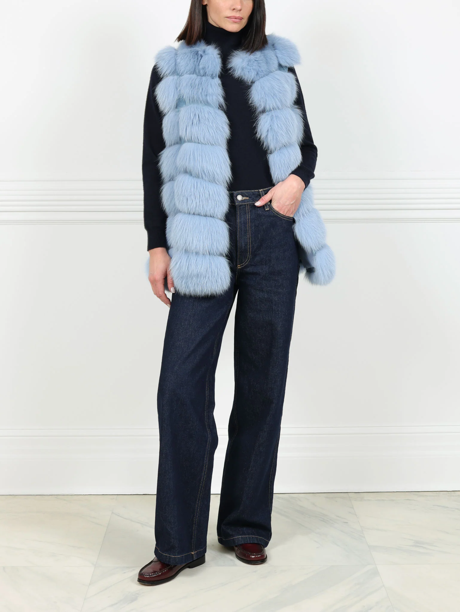 The Lynne Fox Fur and Suede Vest - Image 3