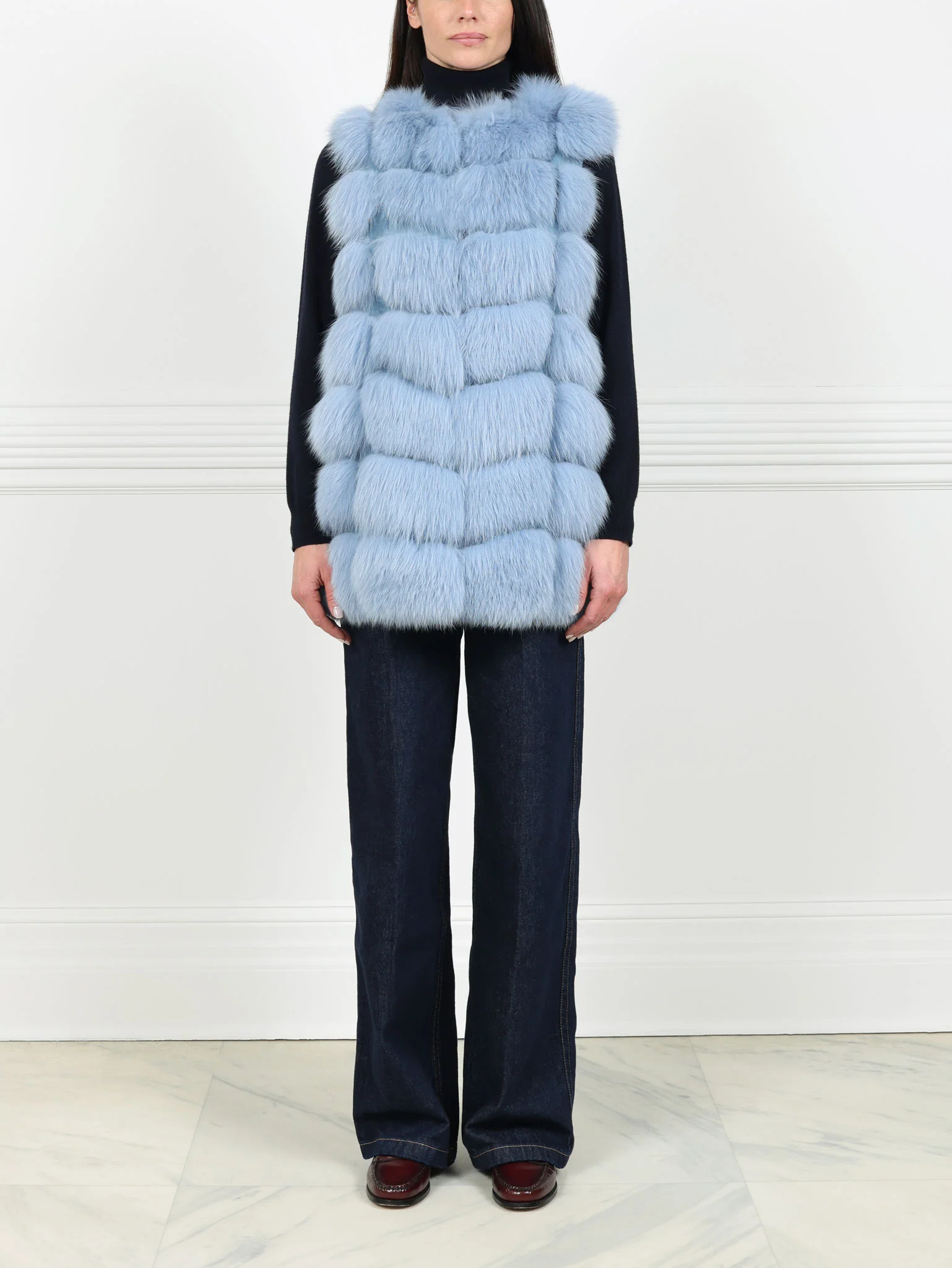 The Lynne Fox Fur and Suede Vest - Image 4