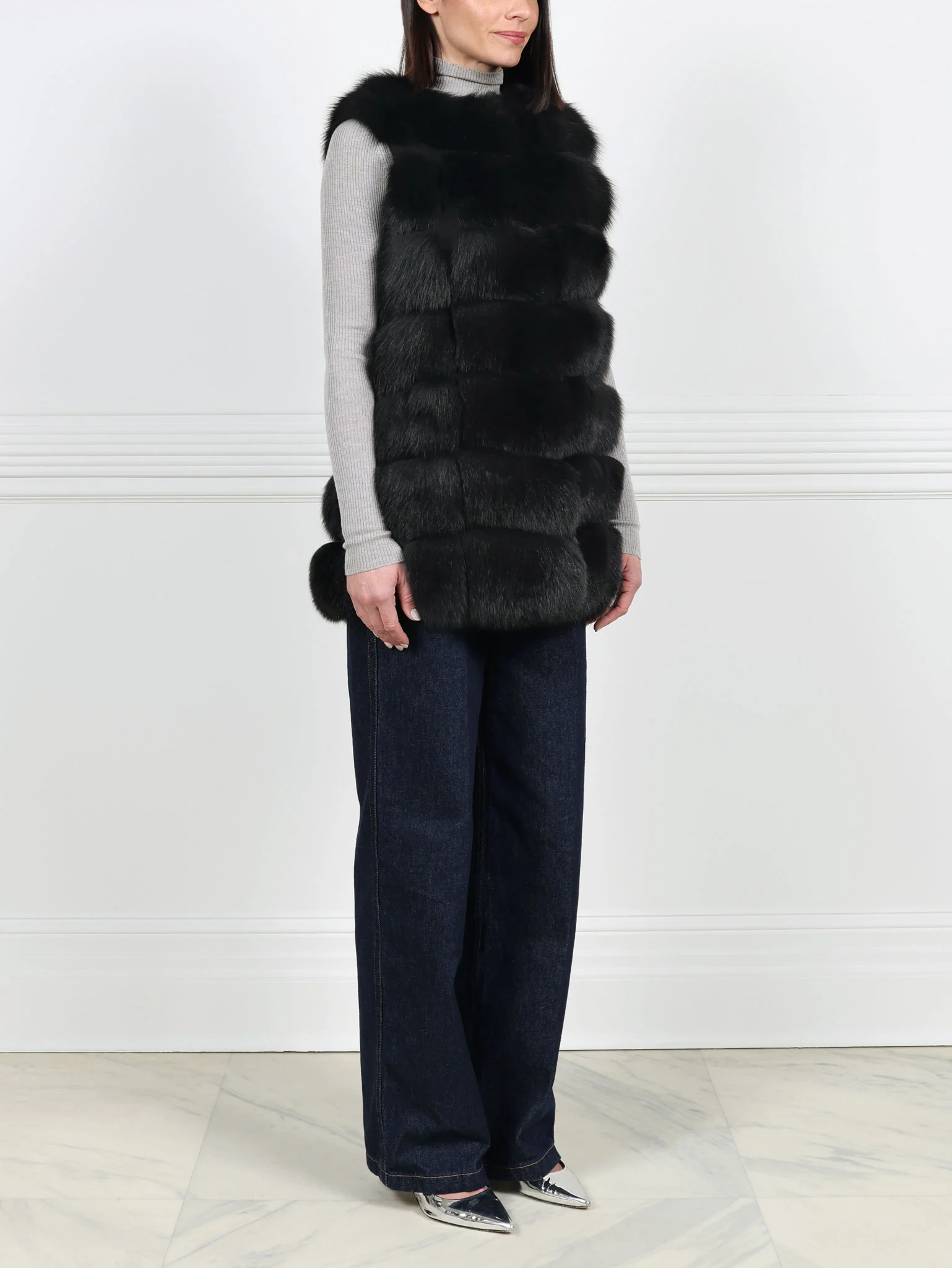 The Lynne Fox Fur and Suede Vest - Image 12