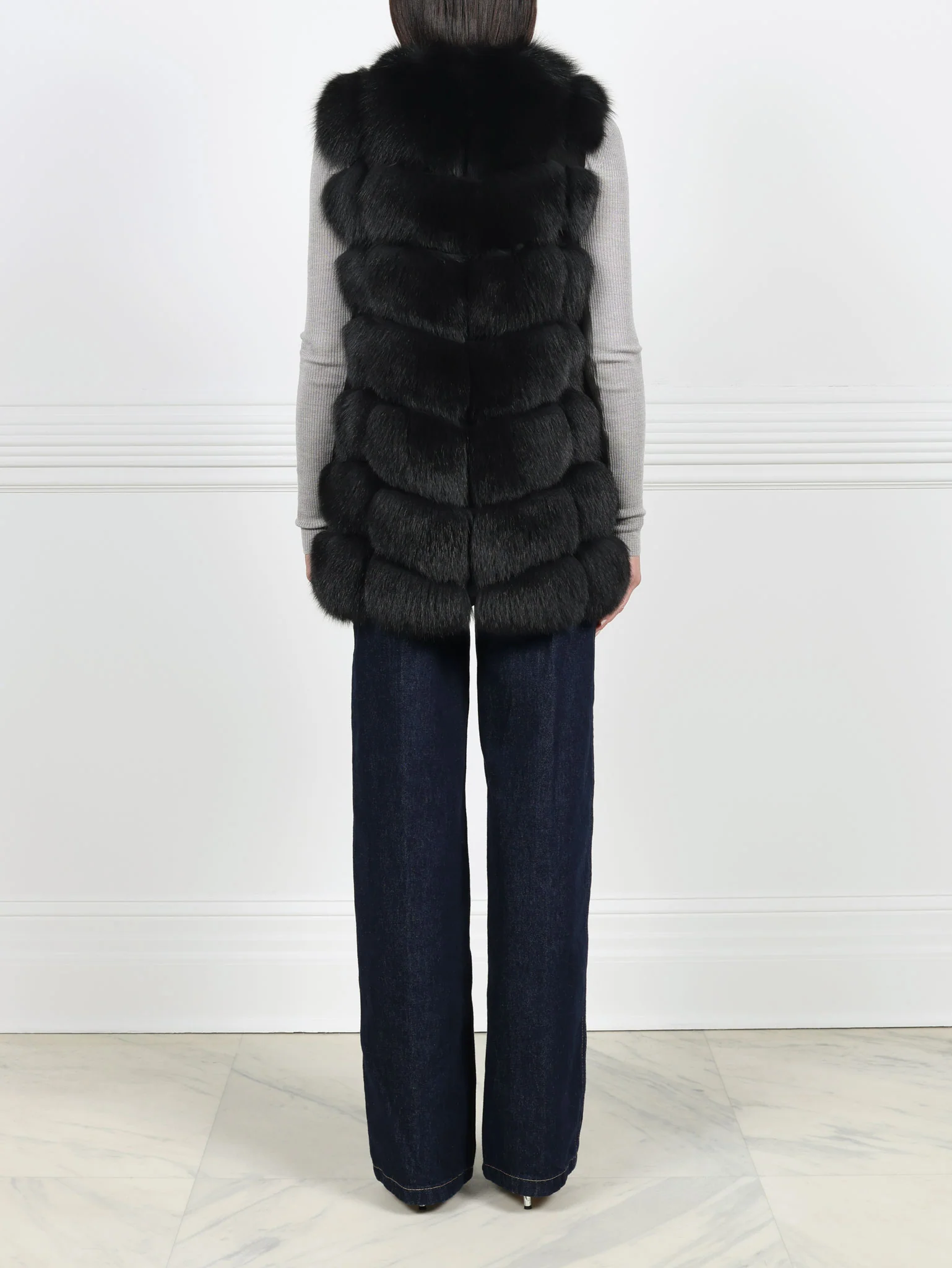 The Lynne Fox Fur and Suede Vest - Image 11