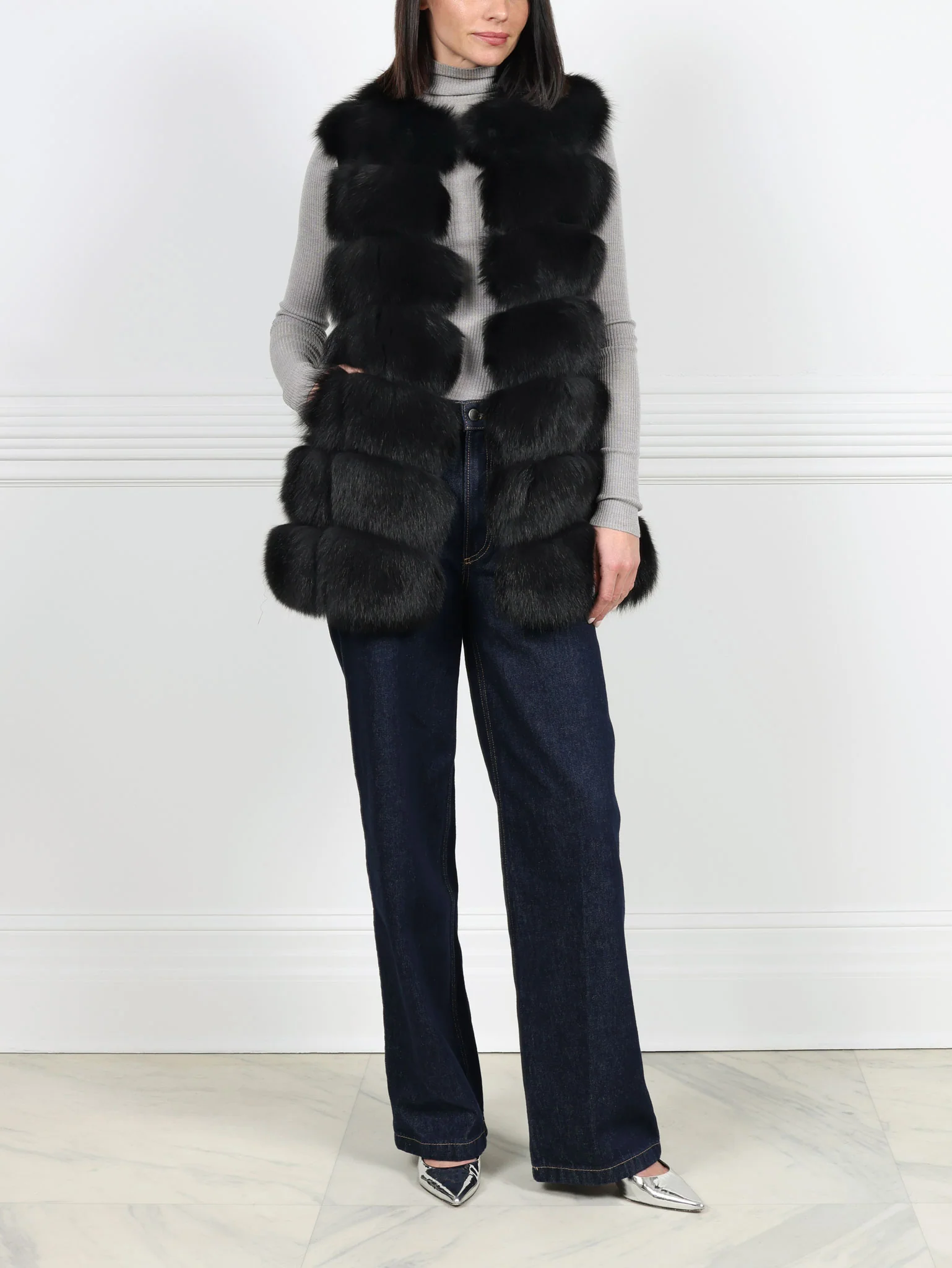 The Lynne Fox Fur and Suede Vest - Image 9