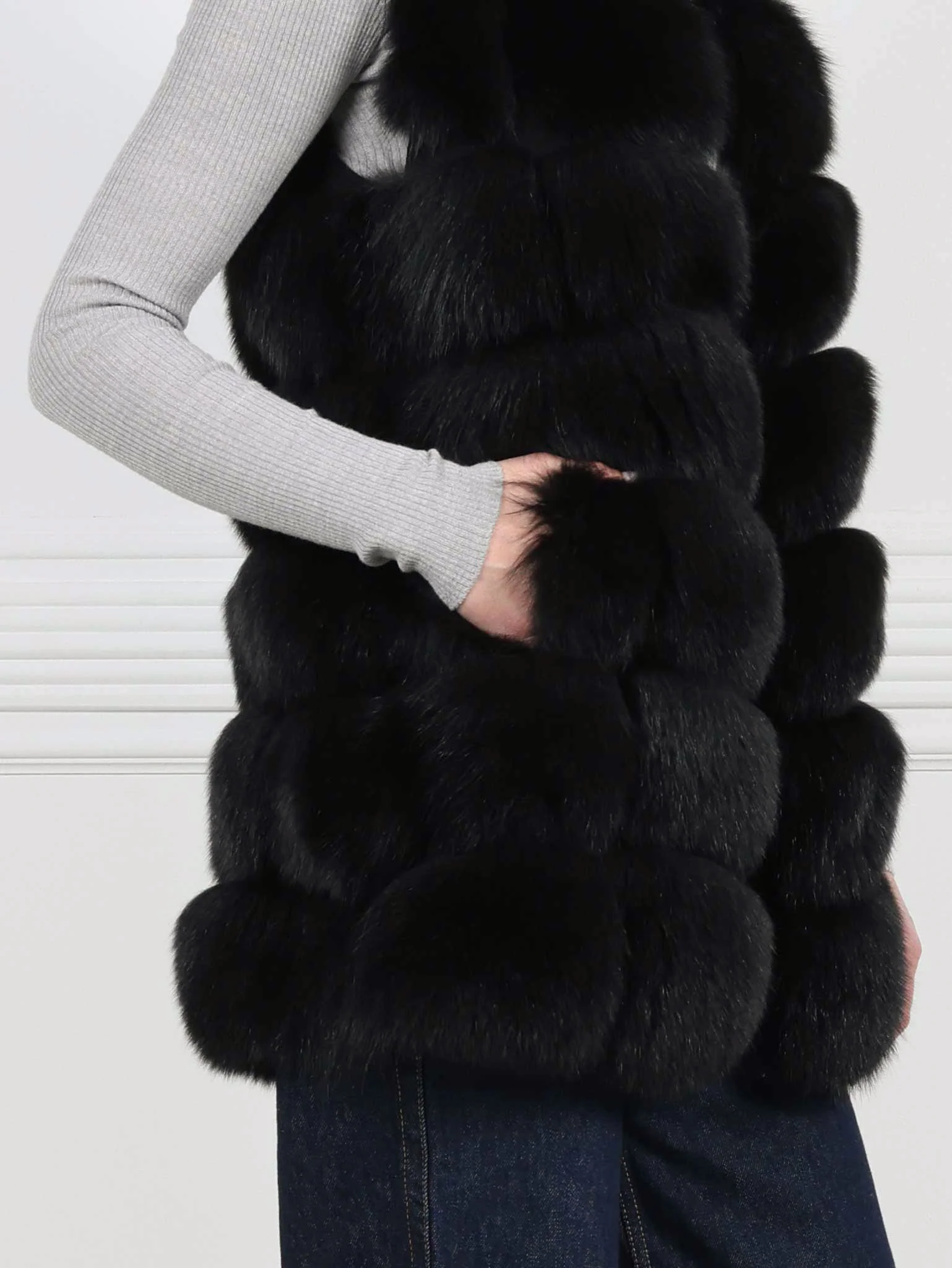 The Lynne Fox Fur and Suede Vest - Image 10