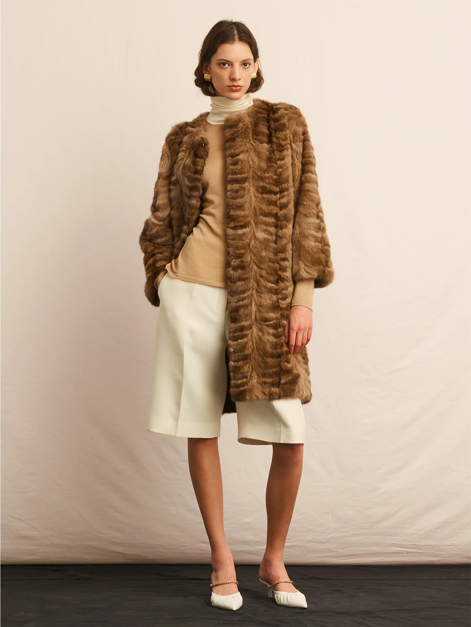 Upcycled Golden Sable Fur Coat - Image 2
