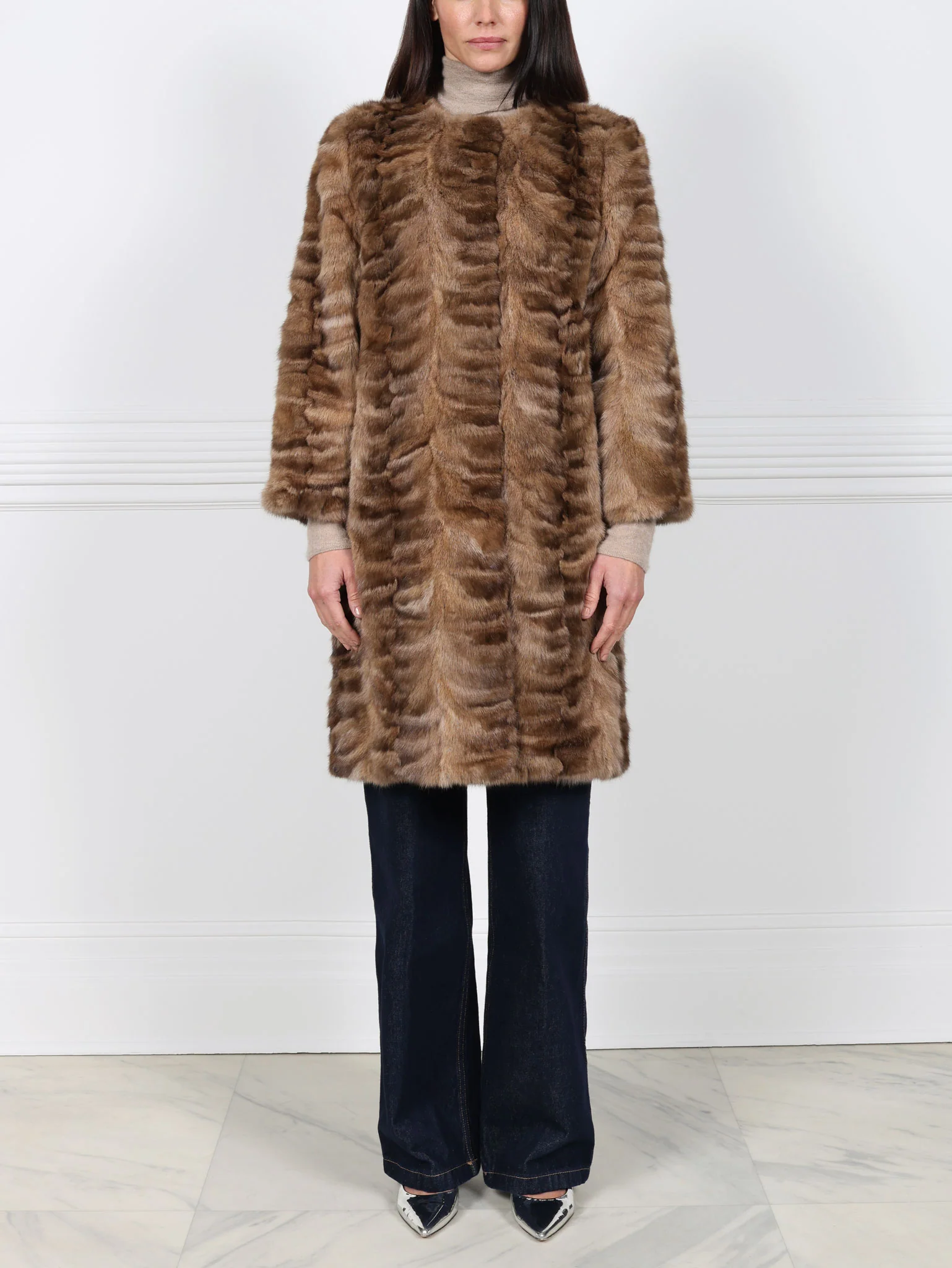 Upcycled Golden Sable Fur Coat