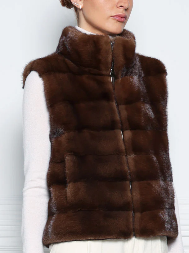 The Nina Storm Mink Fur Vest - Image 13