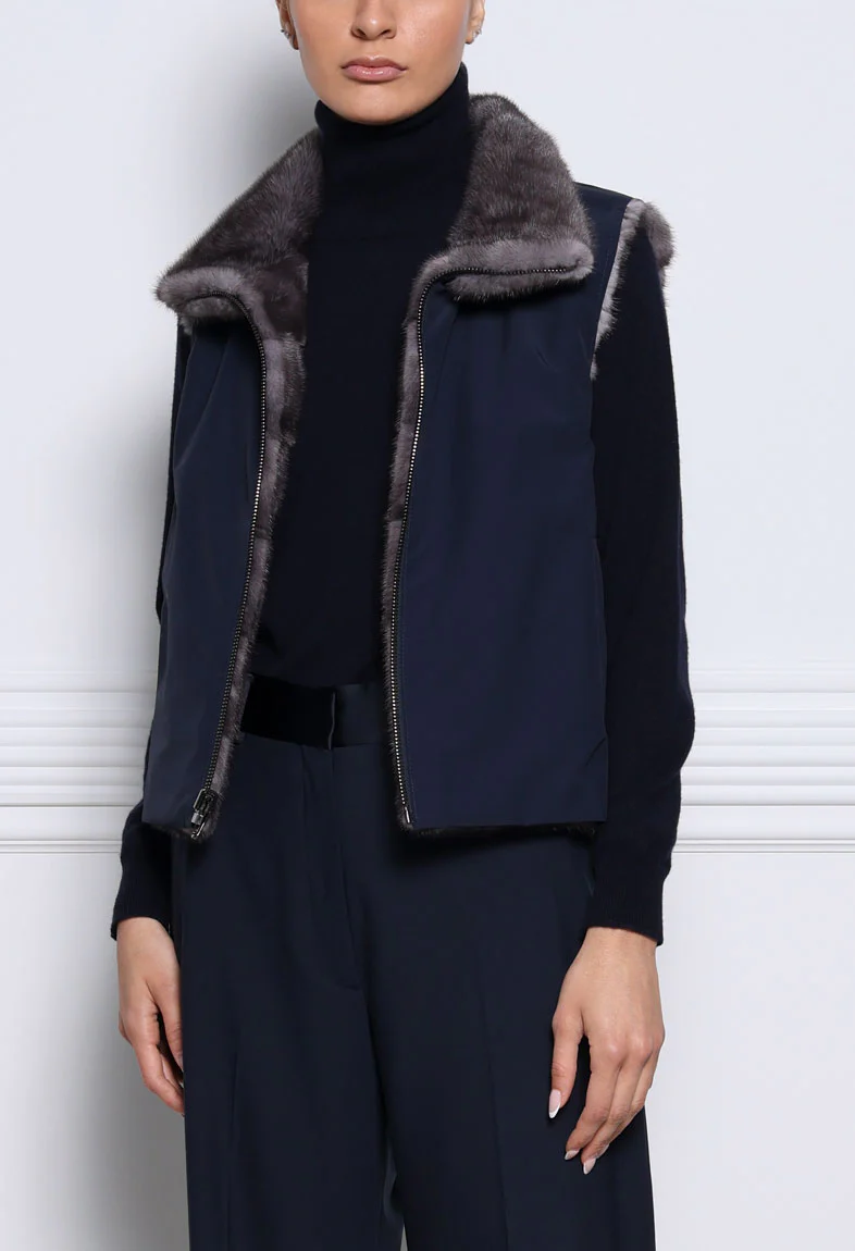 The Nina Storm Mink Fur Vest - Image 17
