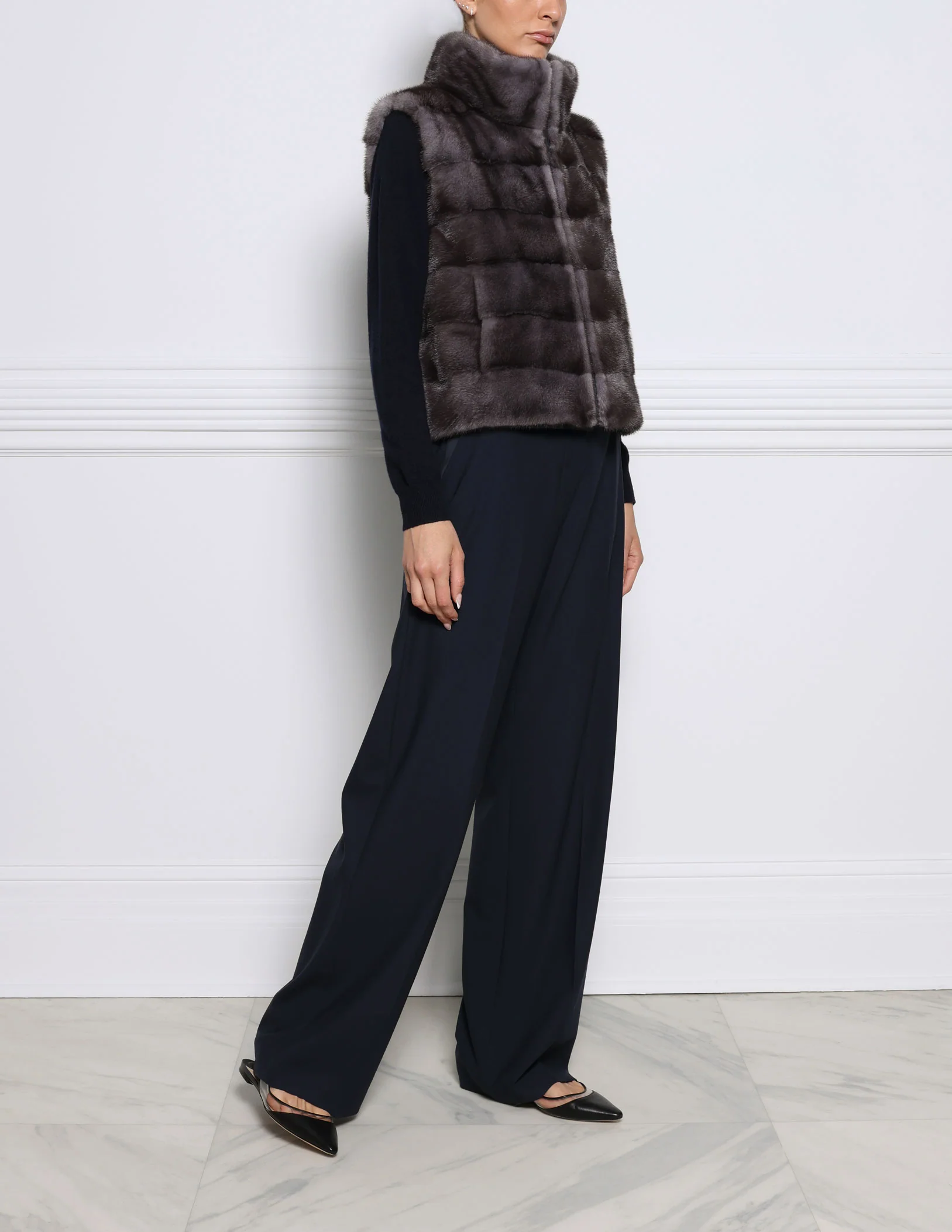 The Nina Storm Mink Fur Vest - Image 16