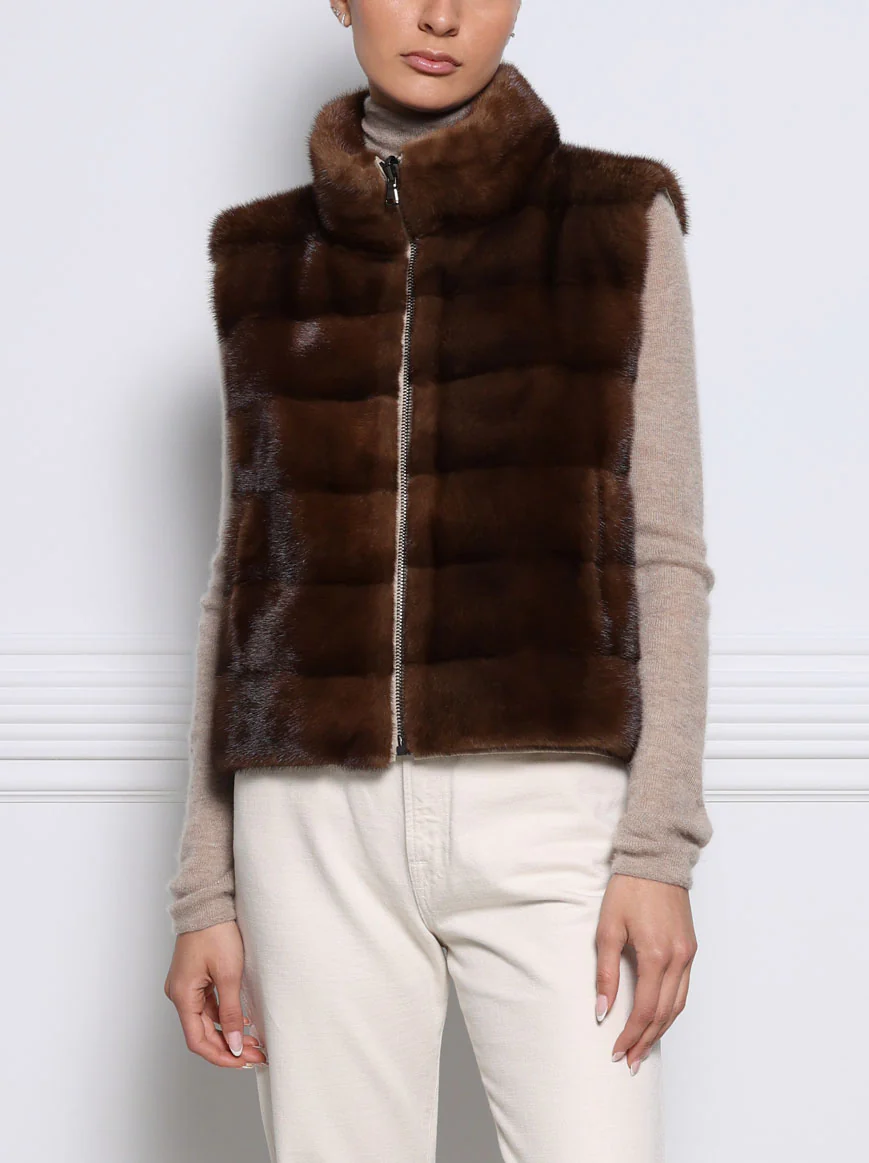 The Nina Storm Mink Fur Vest - Image 8