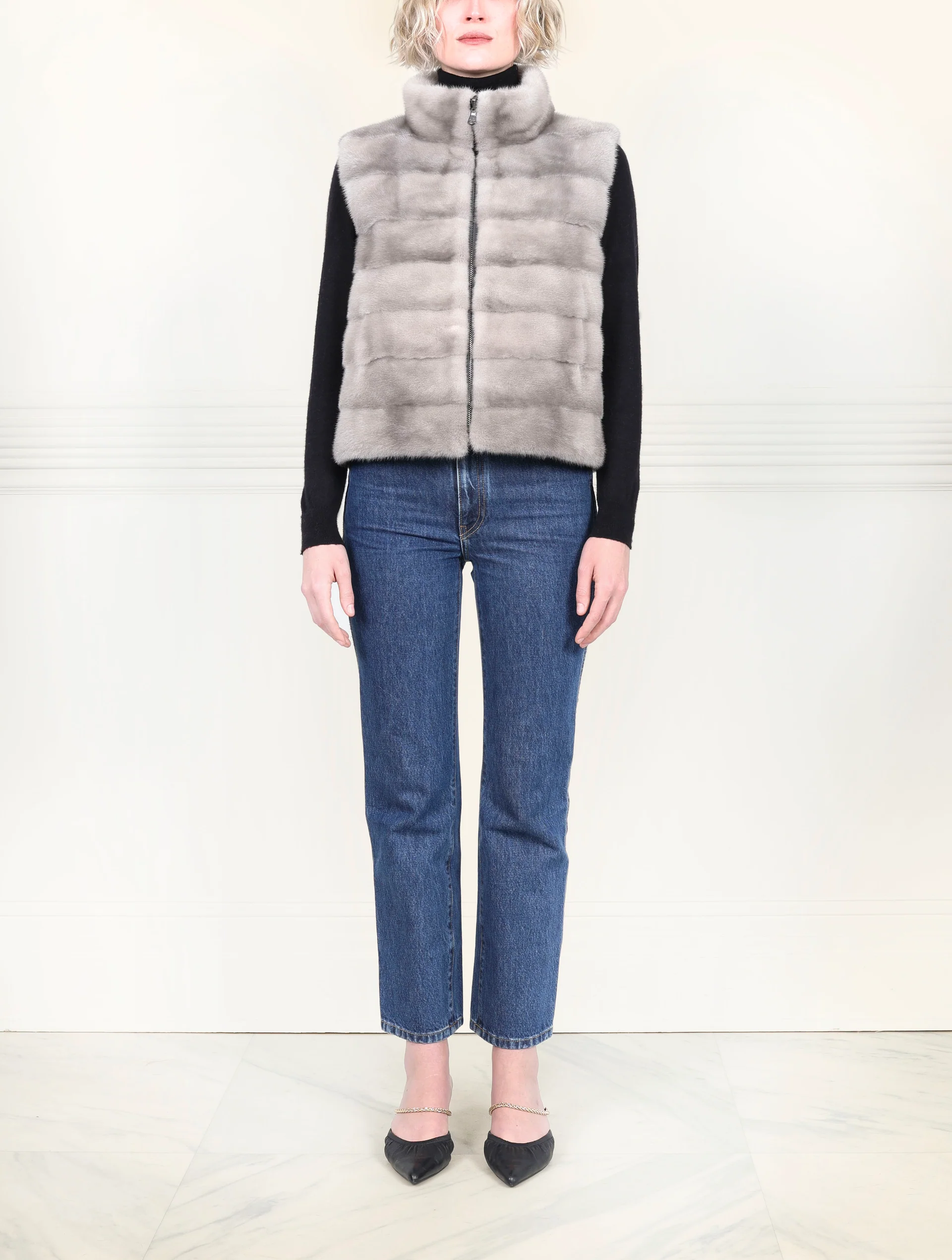 The Nina Storm Mink Fur Vest - Image 2
