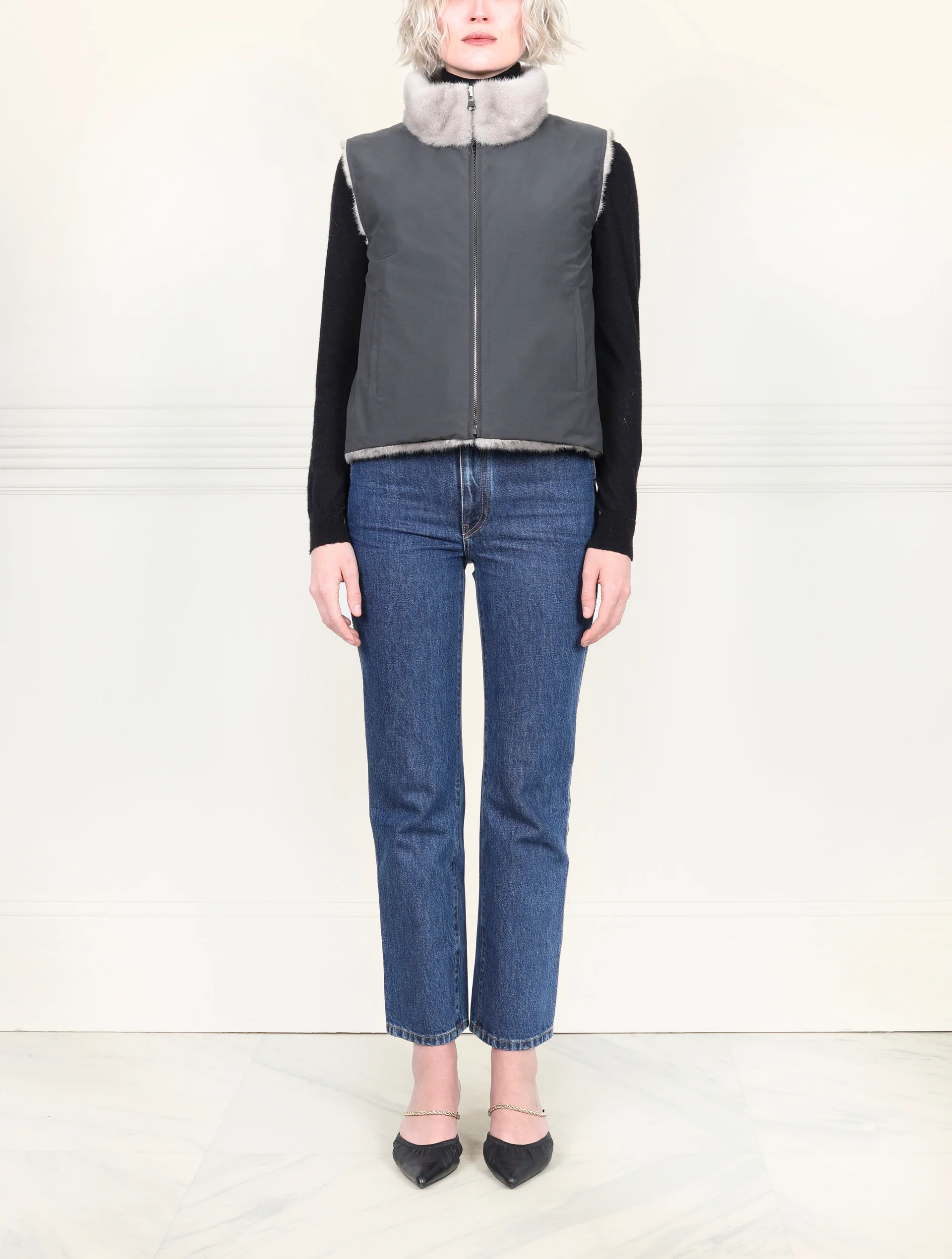 The Nina Storm Mink Fur Vest - Image 5