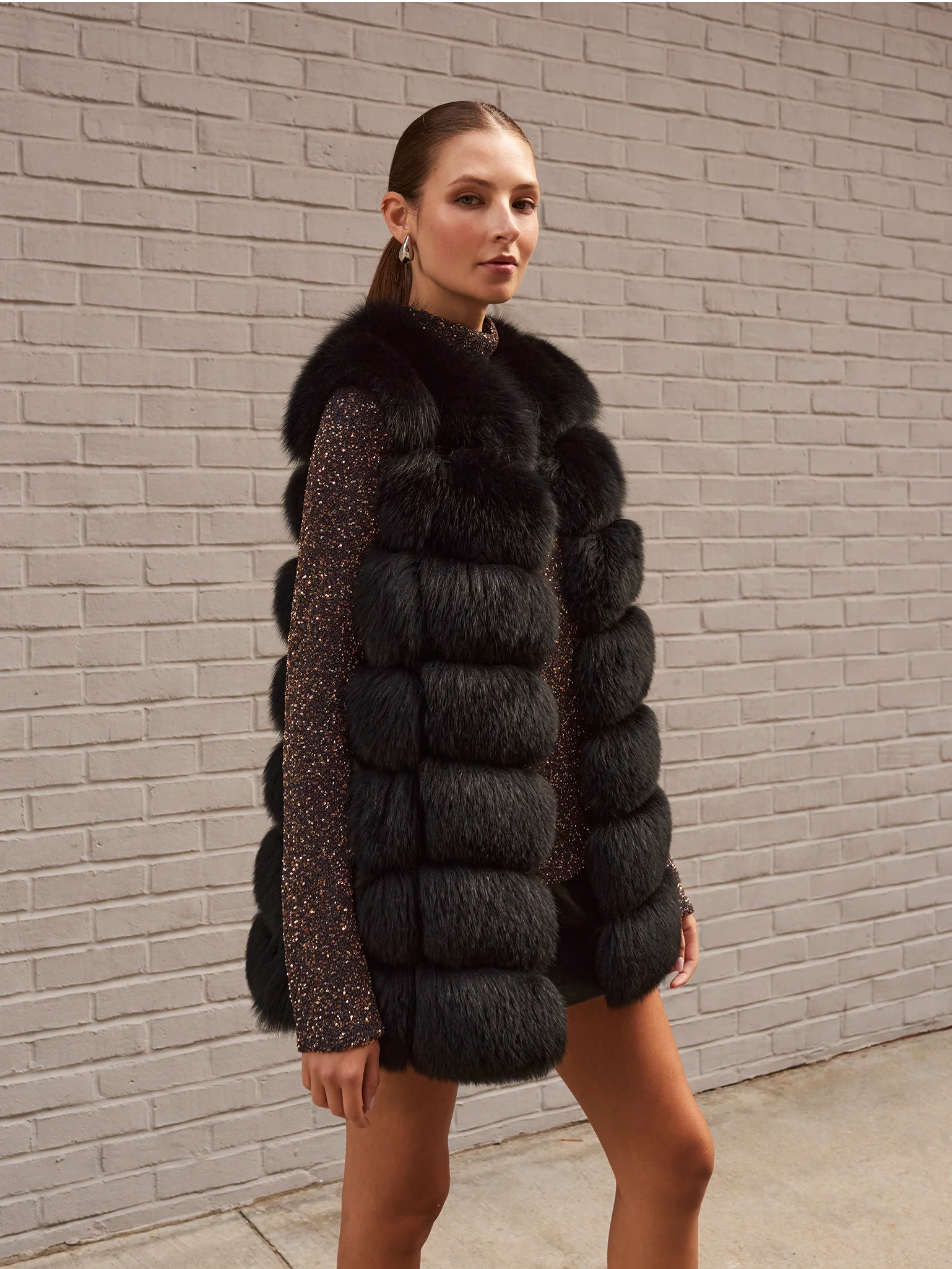 The Lynne Fox Fur and Suede Vest - Image 8