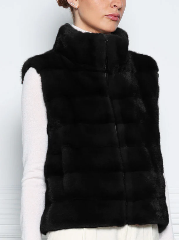 The Nina Storm Mink Fur Vest - Image 11